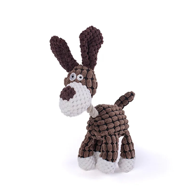 Dailypets Plush Squeaky Dog Toy Corduroy Plush for Dogs