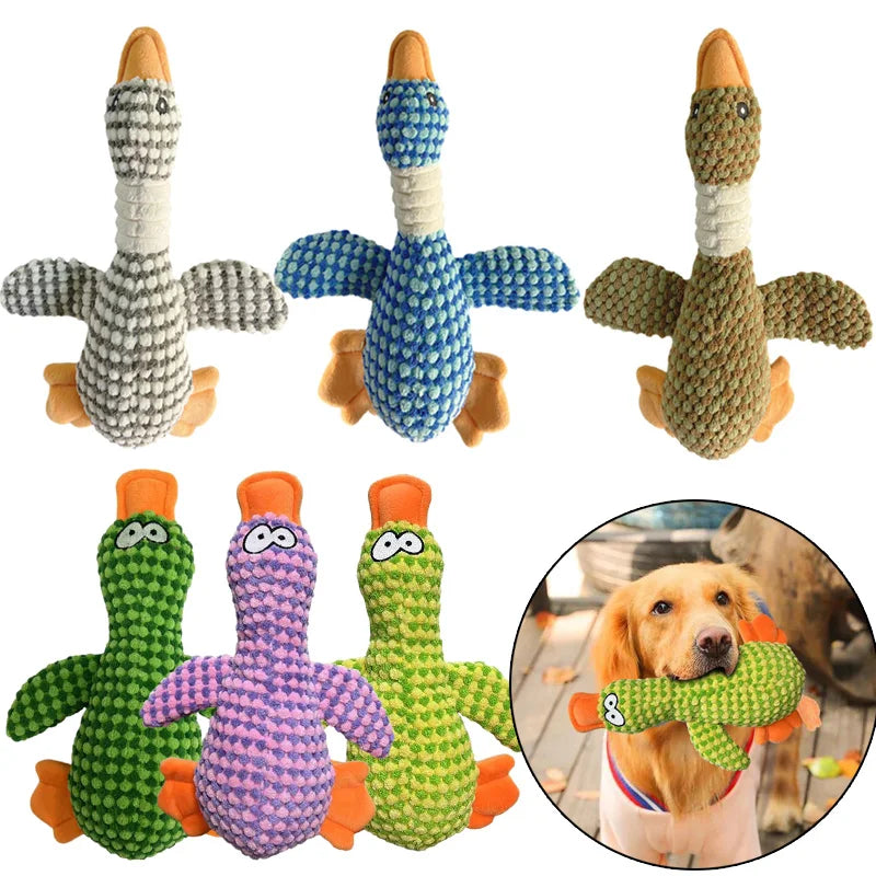 Dailypets Plush Squeaky Dog Toy Indoor Duck Play Plush