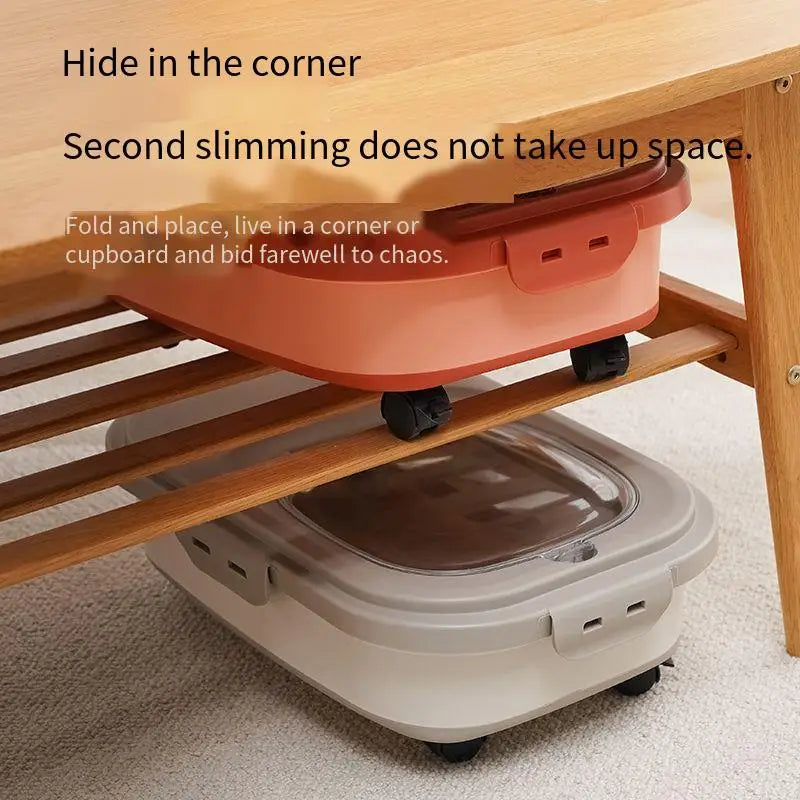Dailypets Pet Kibble Storage Box – Foldable Container with Clear Lid