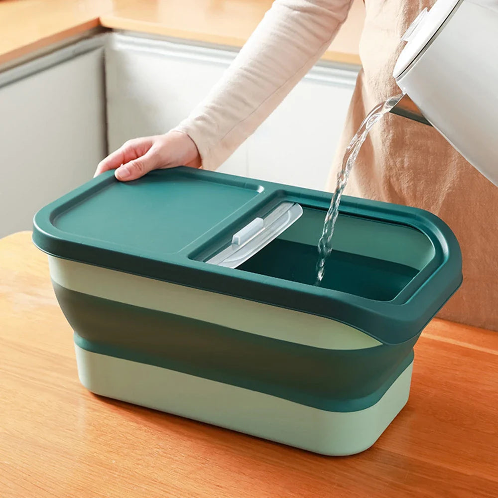 Dailypets Pet Kibble Storage Box – Foldable Container with Clear Lid