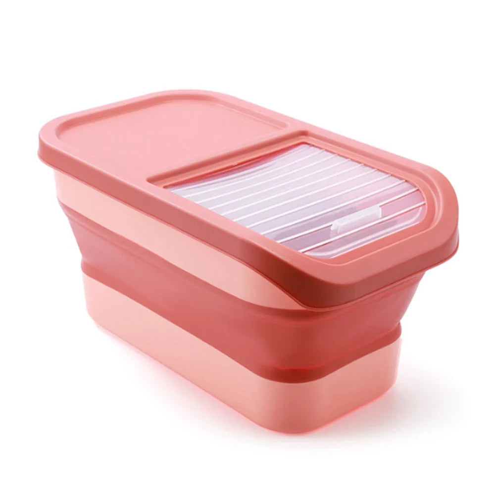 Dailypets Pet Kibble Storage Box – Foldable Container with Clear Lid