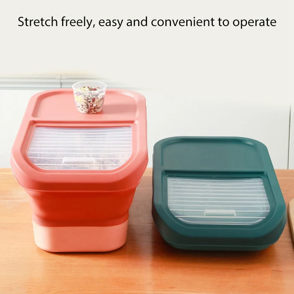 Dailypets Pet Kibble Storage Box – Foldable Container with Clear Lid