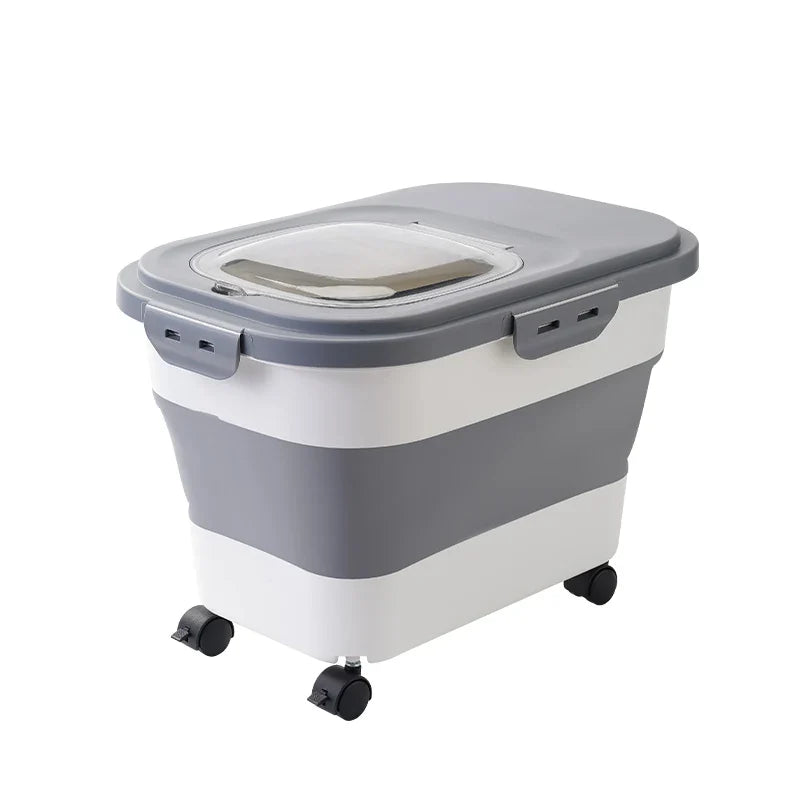 Dailypets Pet Kibble Storage Box – Foldable Container with Clear Lid