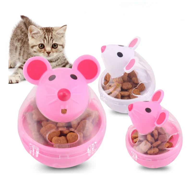 Dailypets Mouse-Shaped Interactive Treat Dispenser for Cats with Wobble Slow Feeder