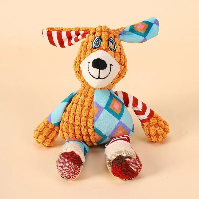 Dailypets Plush Squeaky Dog Toy Soft Animal Tug Toy