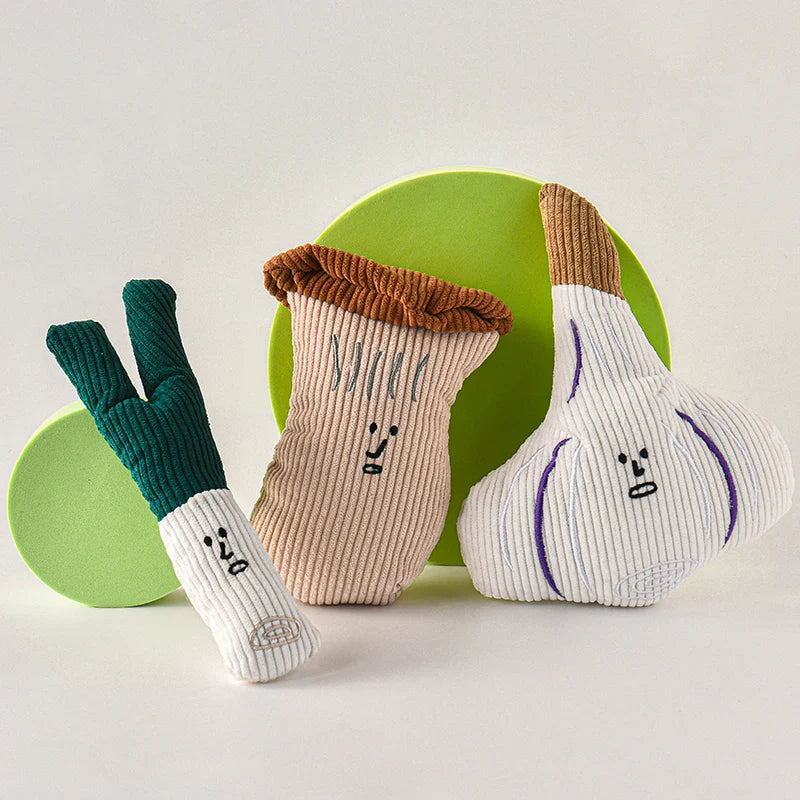 Dailypets Plush Squeaky Dog Toy Vegetable Shape Chew Toy