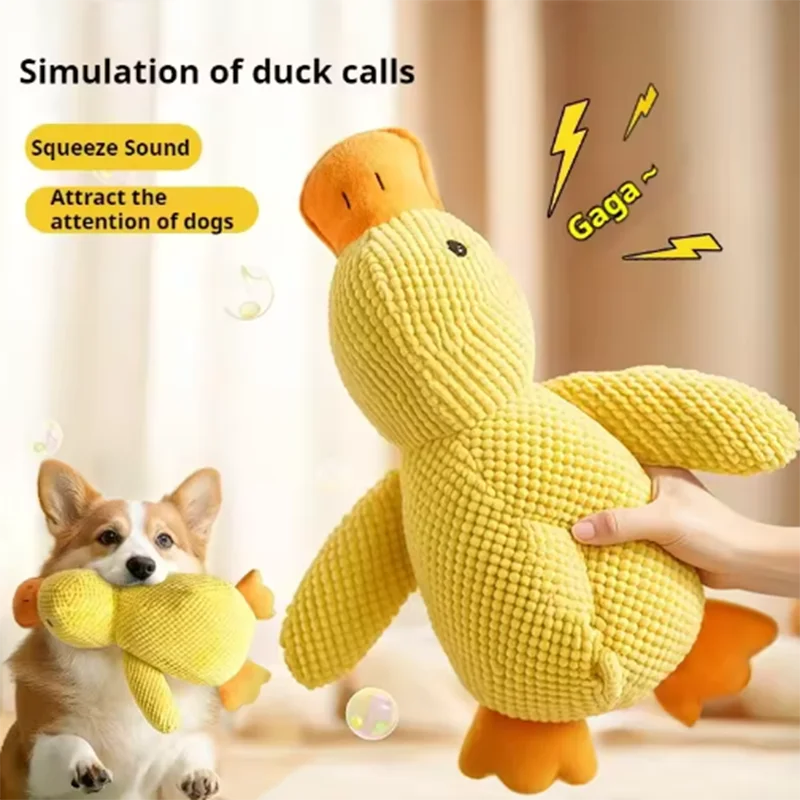 Dailypets Plush Squeaky Dog Toy Cute Duck Toy for Daily Play
