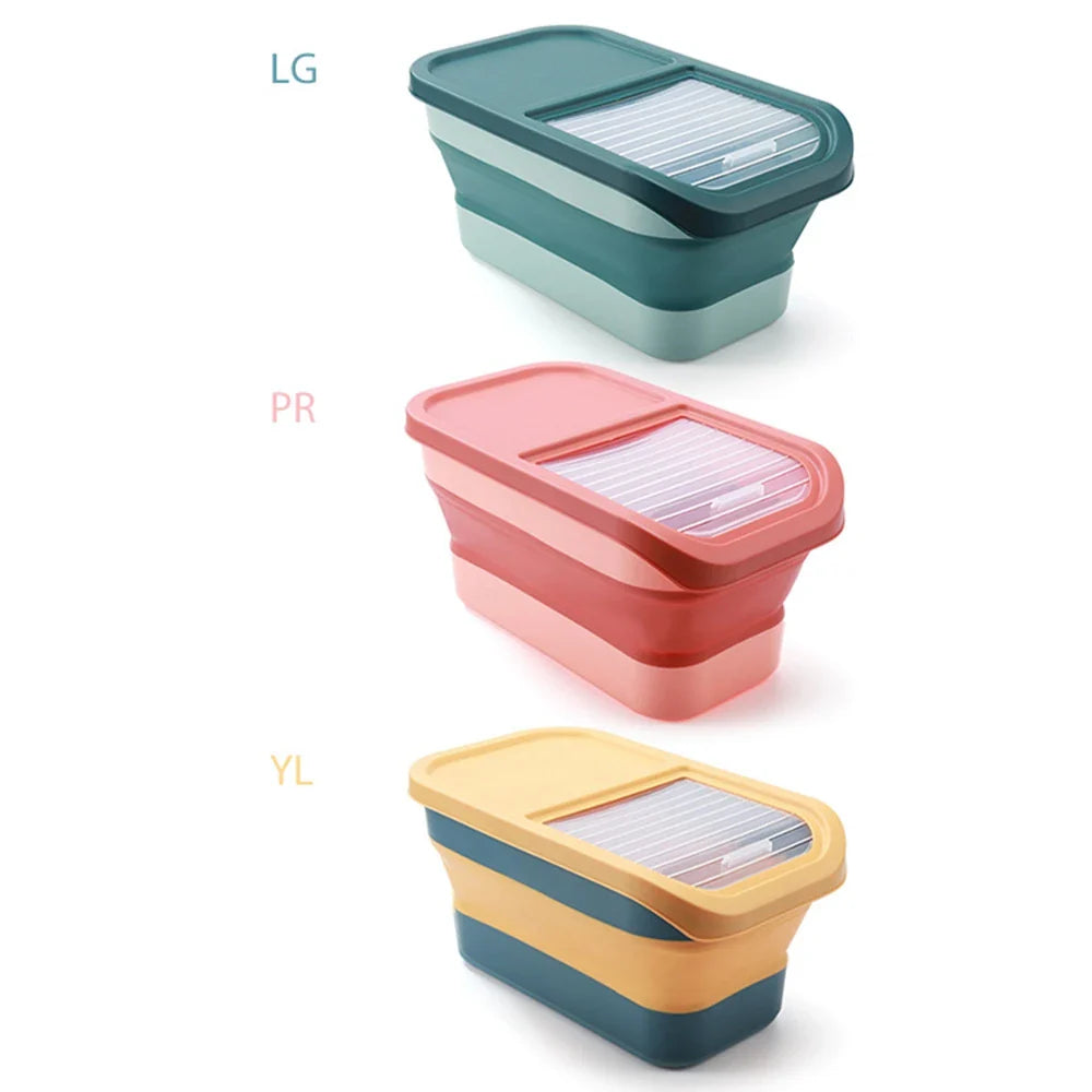 Dailypets Pet Kibble Storage Box – Foldable Container with Clear Lid