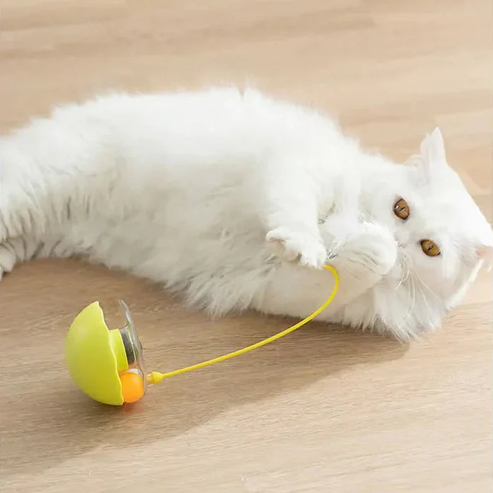 Dailypets Multi-Activity Wobble Cat Toy with Feather Teaser & Rolling Ball Track