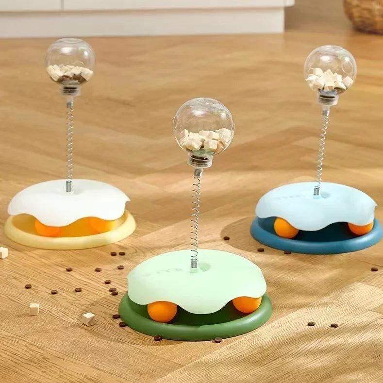 Dailypets Interactive Food Dispensing Cat Toy with Self-Righting Wobble Design
