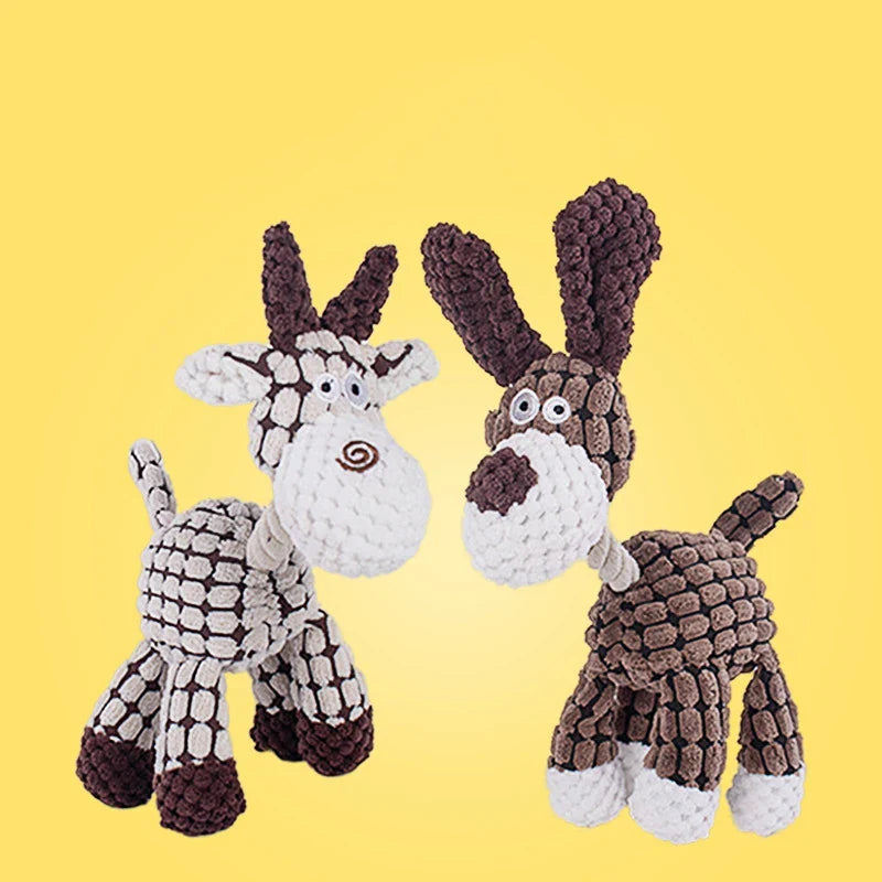 Dailypets Plush Squeaky Dog Toy Corduroy Plush for Dogs