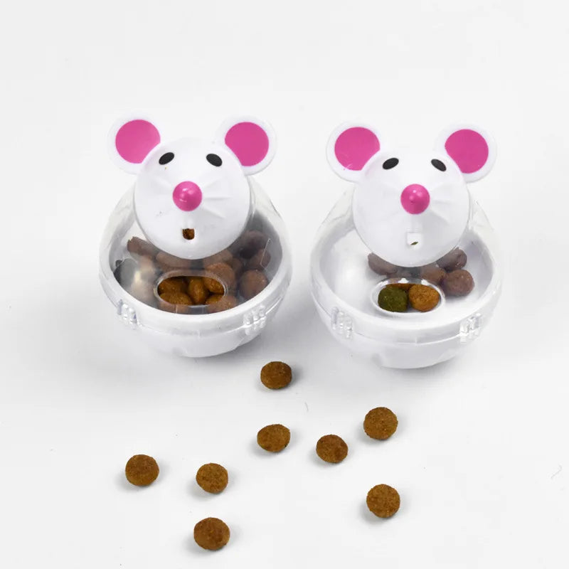 Dailypets Mouse-Shaped Interactive Treat Dispenser for Cats with Wobble Slow Feeder