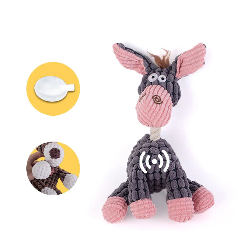 Dailypets Plush Squeaky Dog Toy Corduroy Plush for Dogs