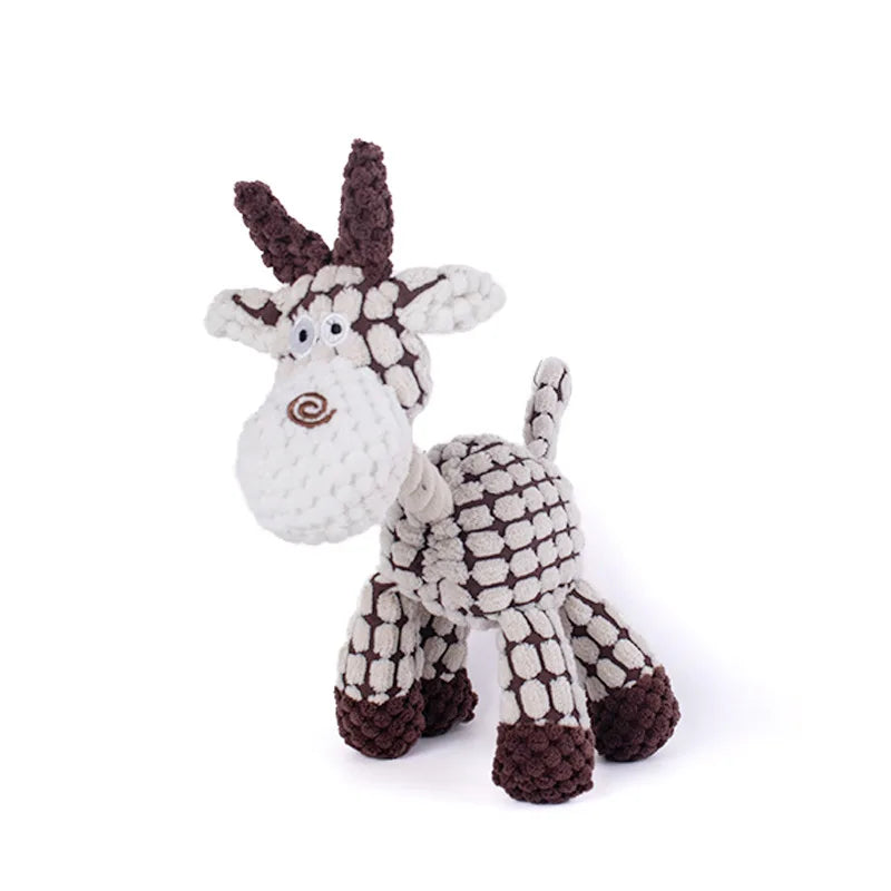 Dailypets Plush Squeaky Dog Toy Corduroy Plush for Dogs
