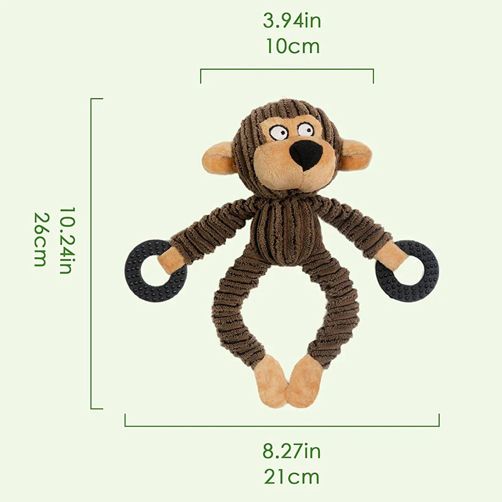 Dailypets Plush Squeaky Dog Toy Monkey Training Reward Toy