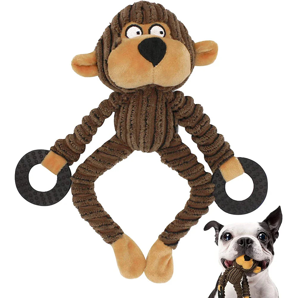 Dailypets Plush Squeaky Dog Toy Monkey Training Reward Toy