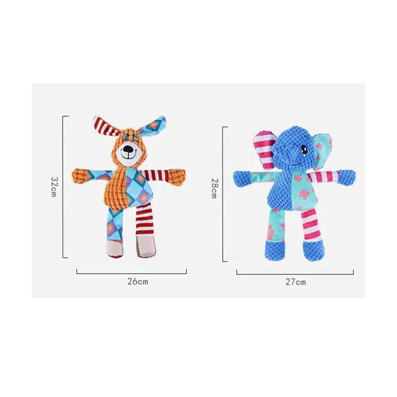 Dailypets Plush Squeaky Dog Toy Soft Animal Tug Toy