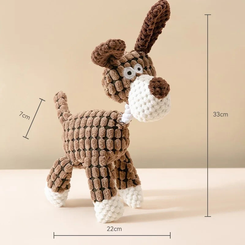 Dailypets Plush Squeaky Dog Toy Corduroy Plush for Dogs
