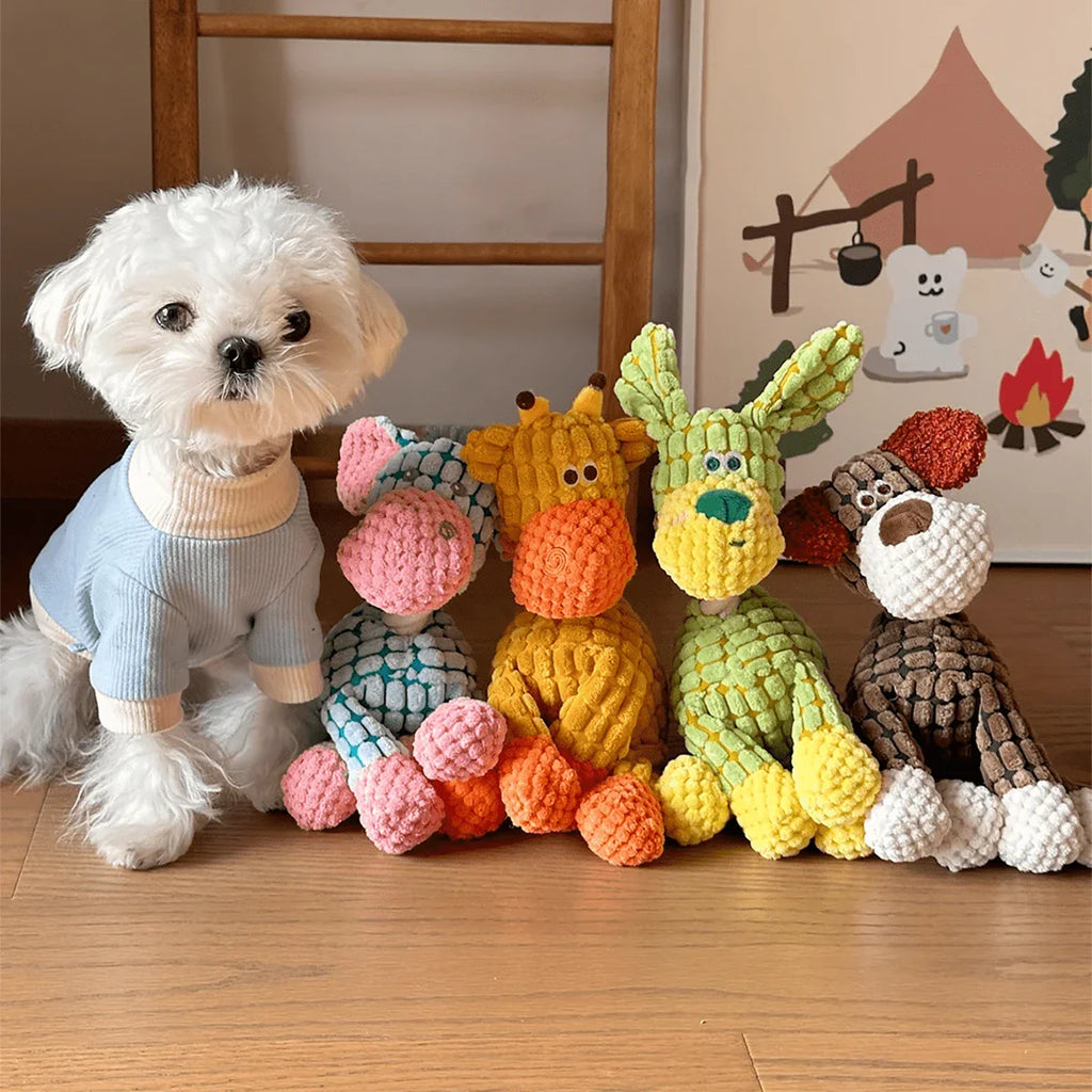 Dailypets Plush Squeaky Dog Toy Soft Plush Animal Toy