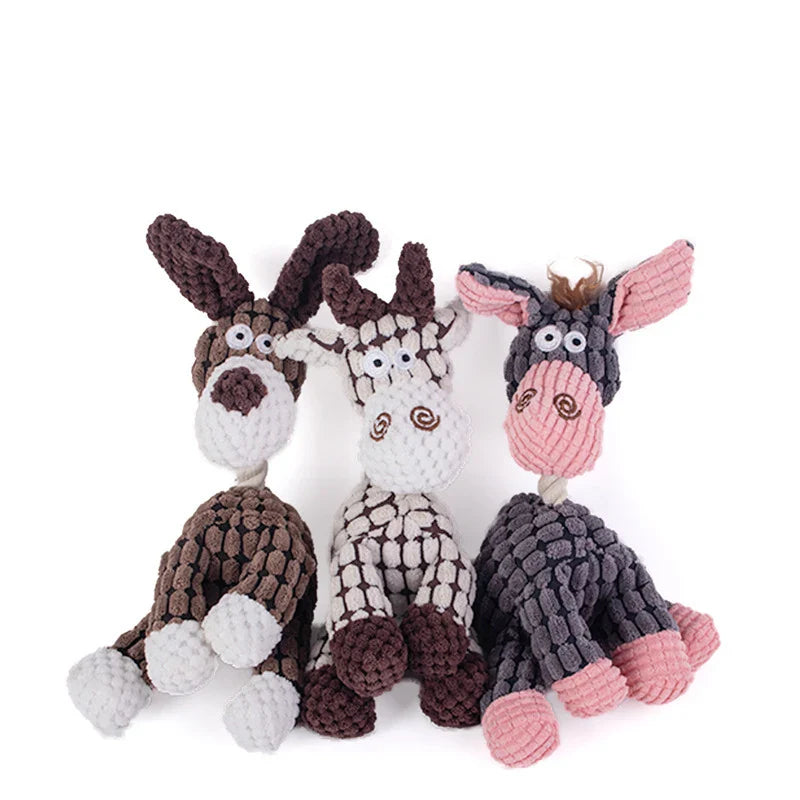 Dailypets Plush Squeaky Dog Toy Corduroy Plush for Dogs