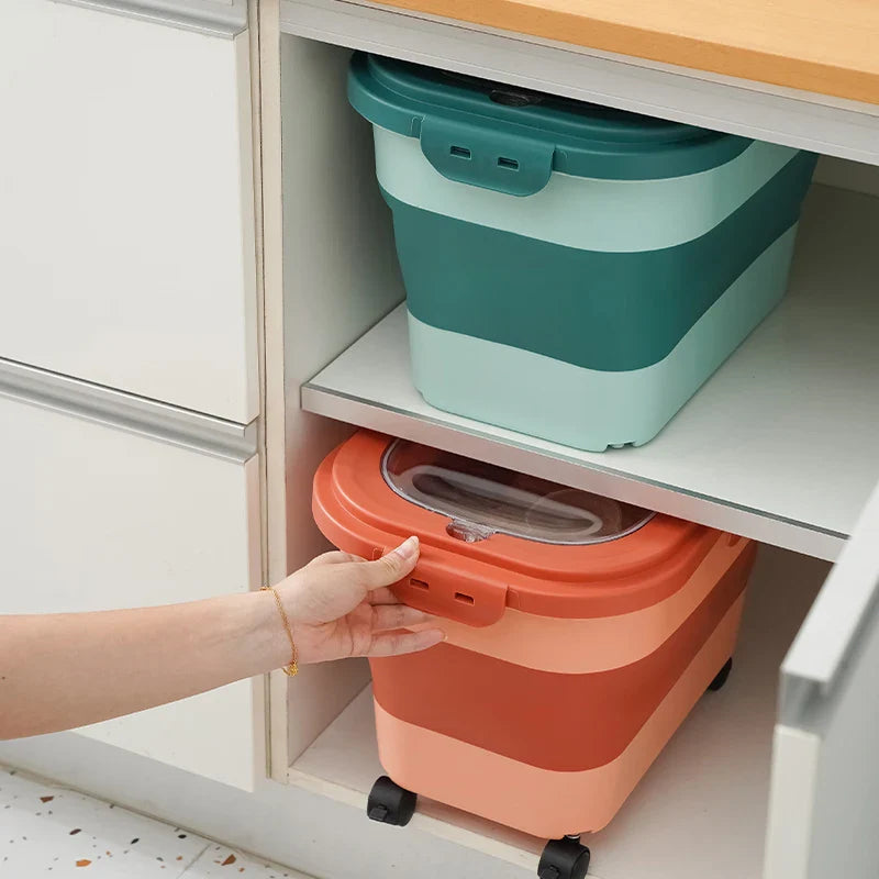 Dailypets Pet Kibble Storage Box – Foldable Container with Clear Lid