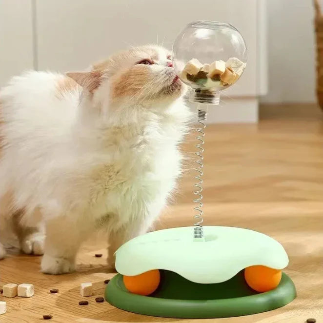 Dailypets Interactive Food Dispensing Cat Toy with Self-Righting Wobble Design