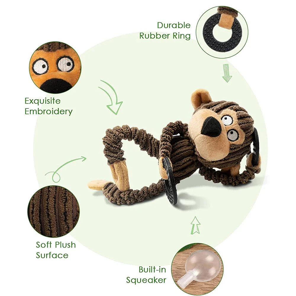 Dailypets Plush Squeaky Dog Toy Monkey Training Reward Toy