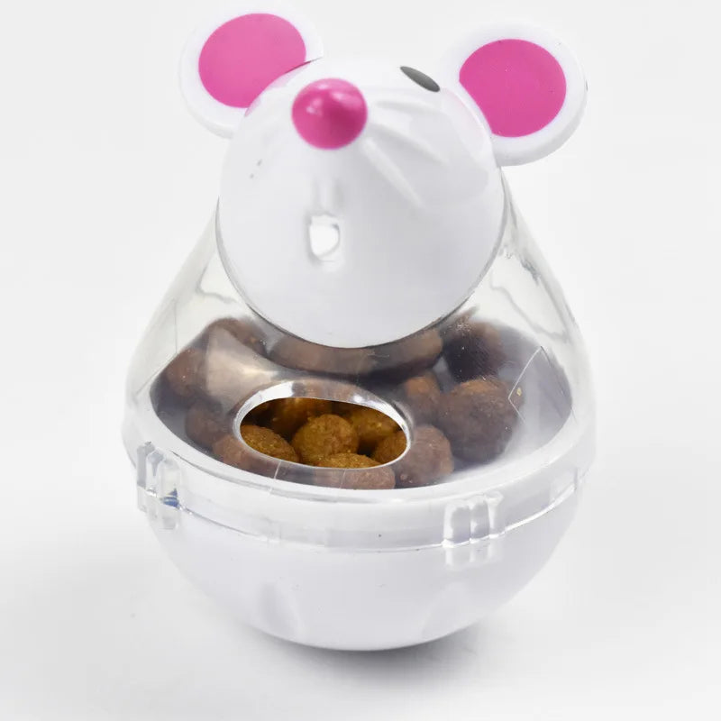 Dailypets Mouse-Shaped Interactive Treat Dispenser for Cats with Wobble Slow Feeder