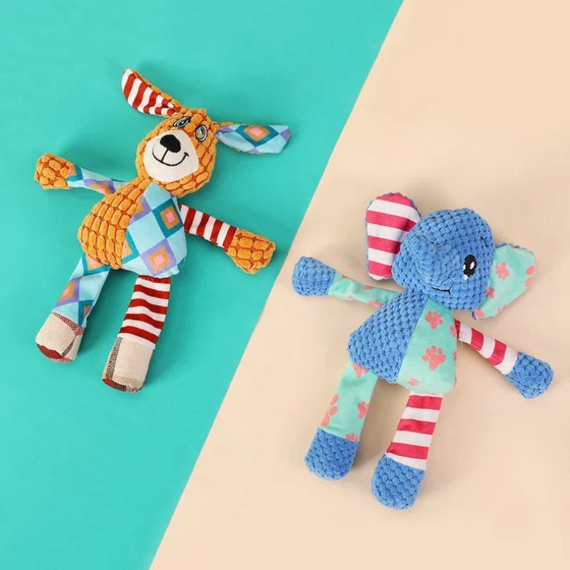 Dailypets Plush Squeaky Dog Toy Soft Animal Tug Toy