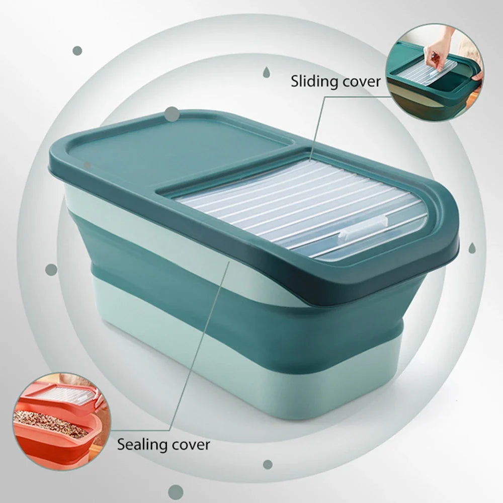 Dailypets Pet Kibble Storage Box – Foldable Container with Clear Lid