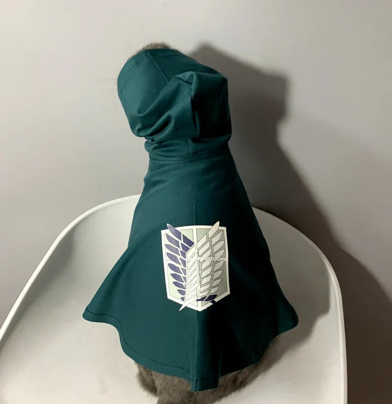 Dailypets Anime-Inspired Cat Cape with Wing Emblem for Cosplay and Photos