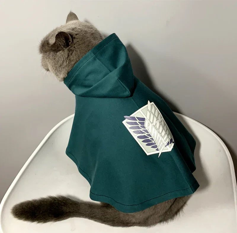 Dailypets Anime-Inspired Cat Cape with Wing Emblem for Cosplay and Photos