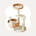 Dailypets Cat Tree 3 Tier Rattan Nest Tower with Sisal Scratching Posts