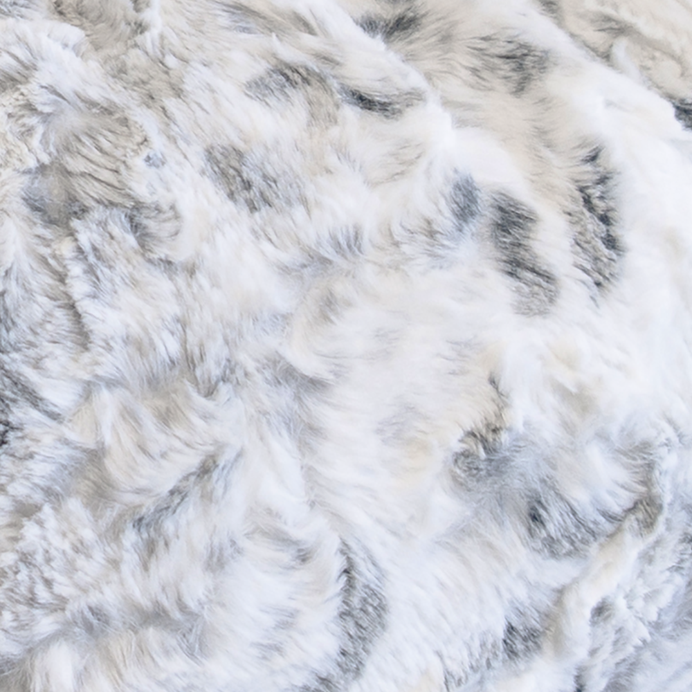 Dailypets Snow Leopard Plush Pouf Cat Bed Soft Faux Fur Lounger