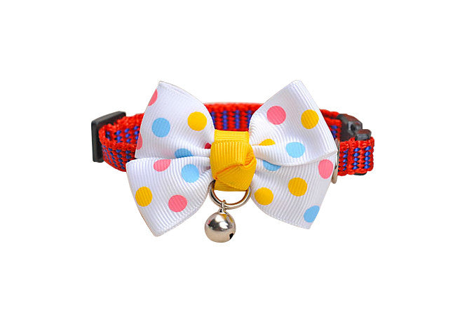 Dailypets Polka Dot Bow Tie Cat Collar with Bell