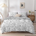 Dailypets Minimalist Cat Print Bedding Set – Soft Microfiber Duvet Cover Collection