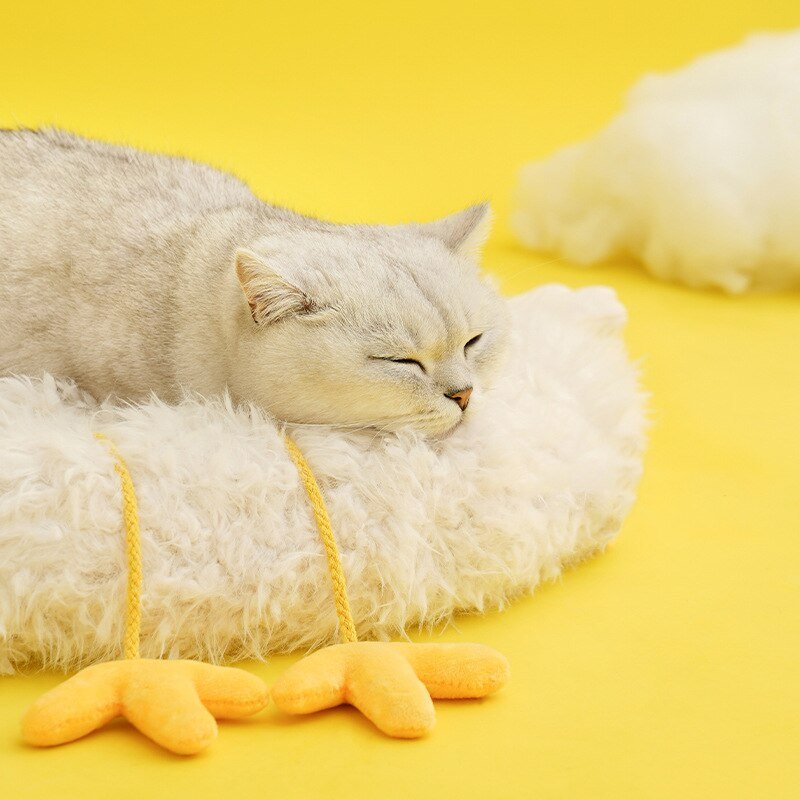 Dailypets Cute Chick Cat Bed – Cozy Plush Sleeping Mat for Cats