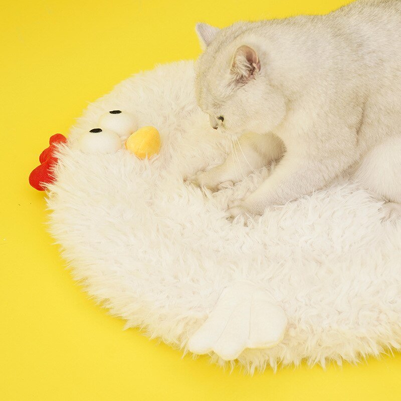Dailypets Cute Chick Cat Bed – Cozy Plush Sleeping Mat for Cats