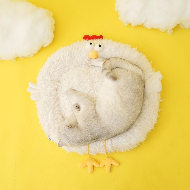 Dailypets Cute Chick Cat Bed – Cozy Plush Sleeping Mat for Cats