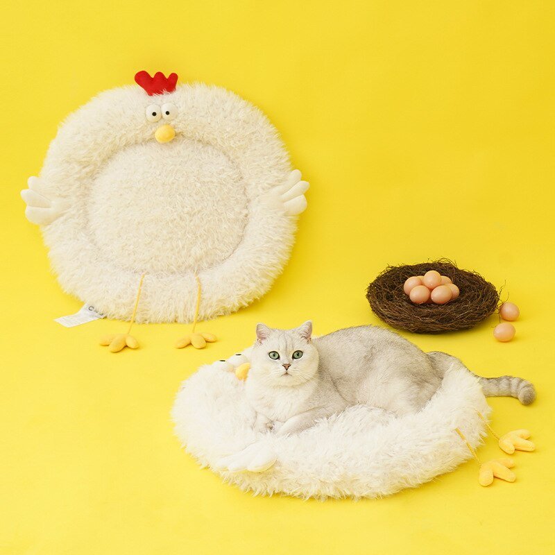 Dailypets Cute Chick Cat Bed – Cozy Plush Sleeping Mat for Cats
