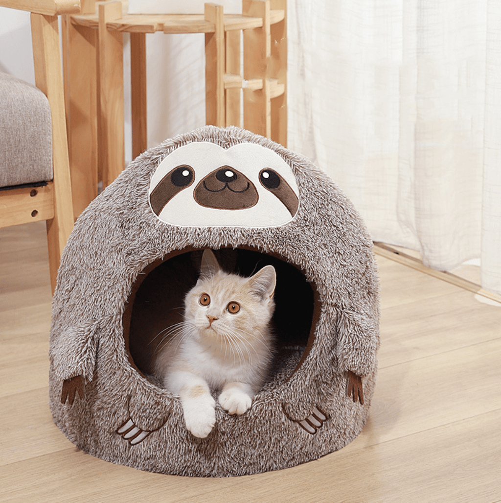 Dailypets Sloth Cuddle Cat Bed – Soft Warm Indoor Pet Nest