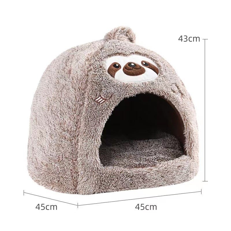 Dailypets Sloth Cuddle Cat Bed – Soft Warm Indoor Pet Nest