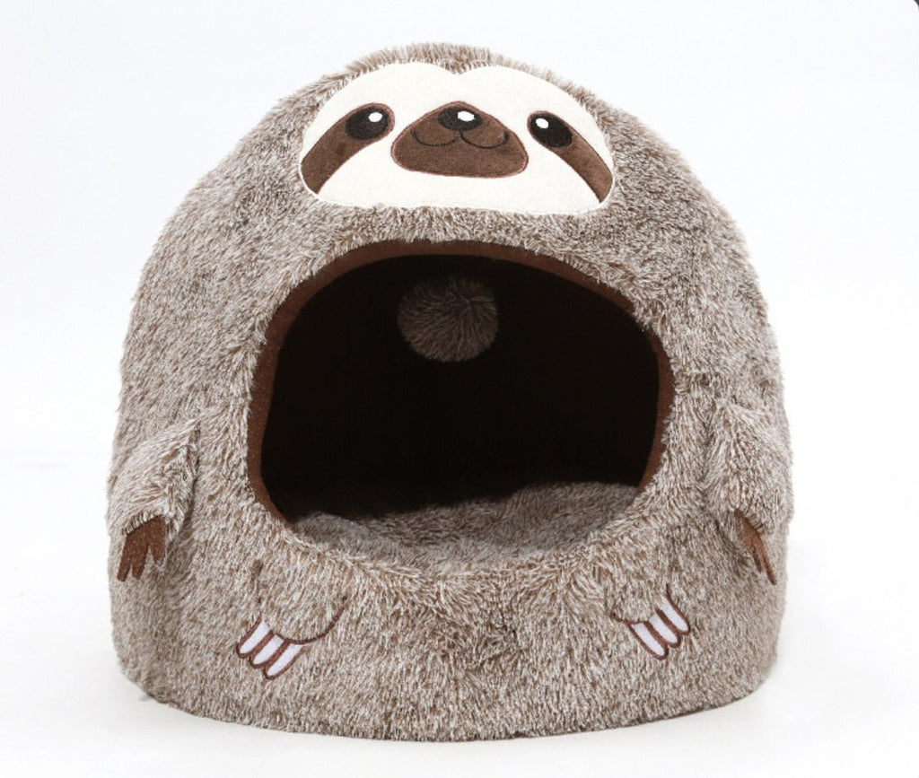 Dailypets Sloth Cuddle Cat Bed – Soft Warm Indoor Pet Nest