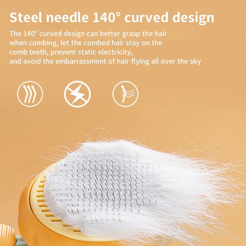 Dailypets Self-Cleaning Slicker Brush – Cat Grooming Brush with One-Click Hair Removal