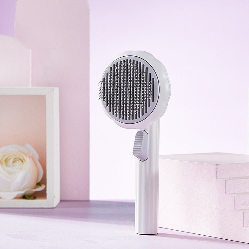 Dailypets Self-Cleaning Slicker Brush – Cat Grooming Brush with One-Click Hair Removal
