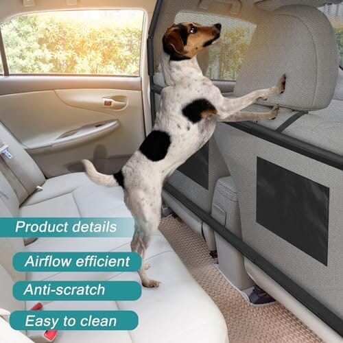Dailypets Car Pet Barrier, Mesh Seat Divider with Adjustable Straps
