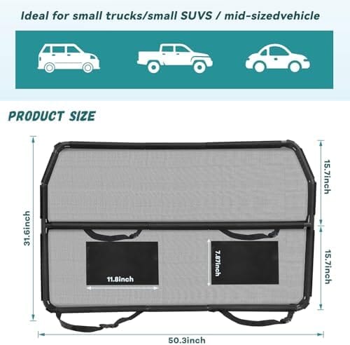 Dailypets Car Pet Barrier, Mesh Seat Divider with Adjustable Straps
