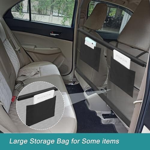 Dailypets Car Pet Barrier, Mesh Seat Divider with Adjustable Straps