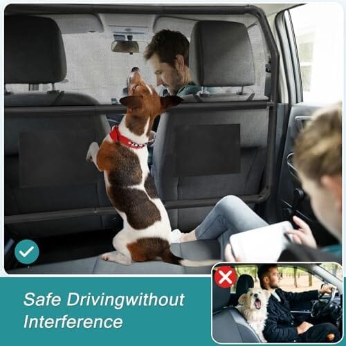 Dailypets Car Pet Barrier, Mesh Seat Divider with Adjustable Straps