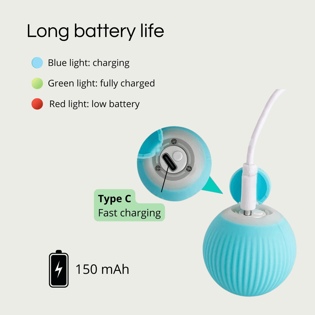 Dailypets Smart Interactive Cat Ball with Automatic Rolling Motion and USB Rechargeable Design